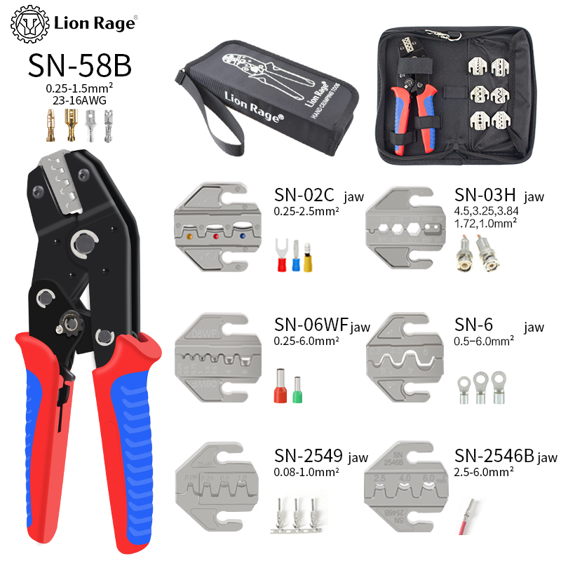 Automatic Wire Stripper Cutter - Alat Penekan Kabel Ratchet SN-58B, Set