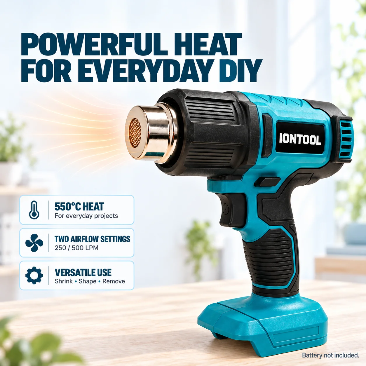 IONTOOL 550 ℃   Pistol Pemanas - Cordless Heat Gun For Shrink Tubing ulasan dan harga